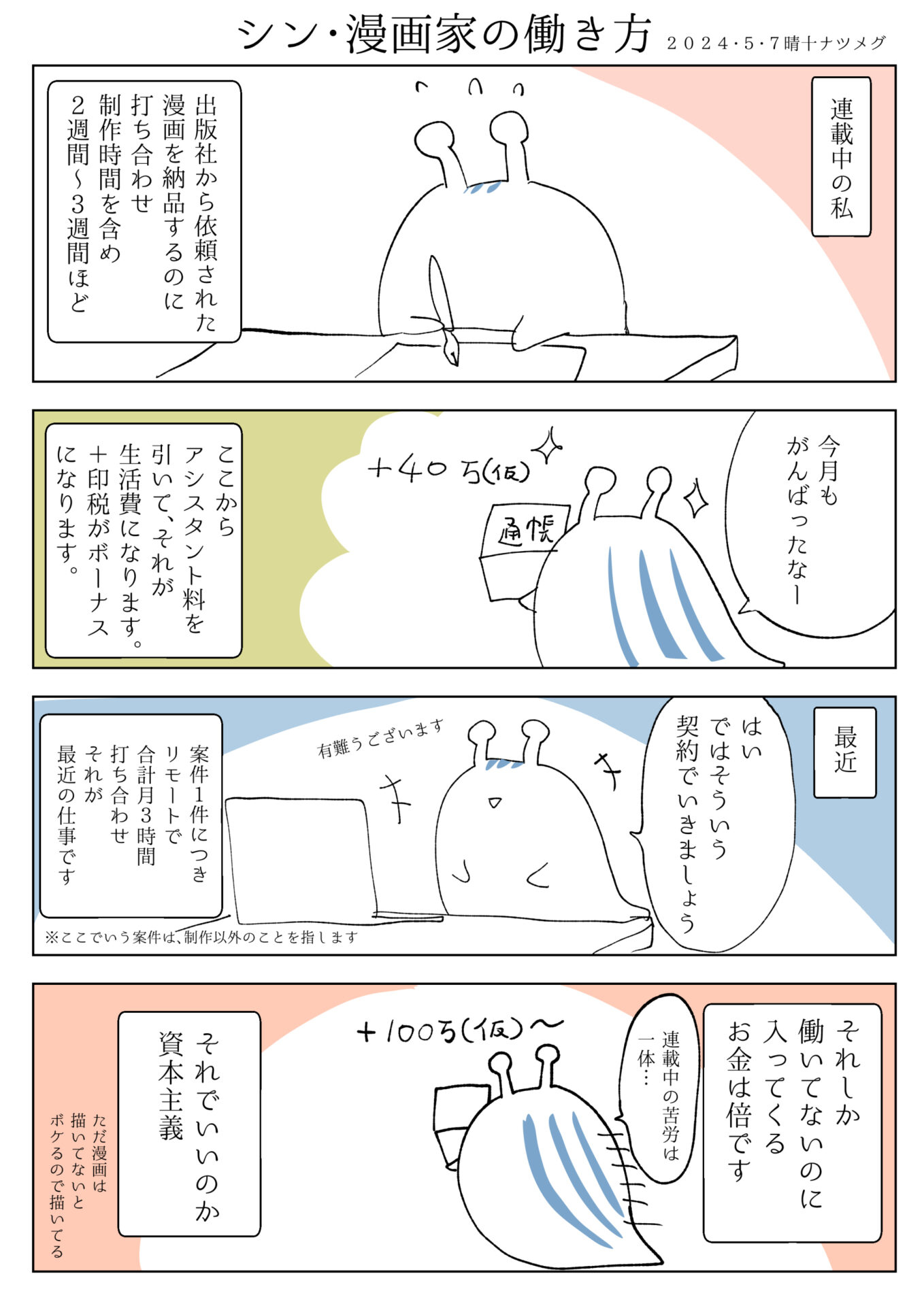 晴十ナツメグ　シン漫画家の働き方